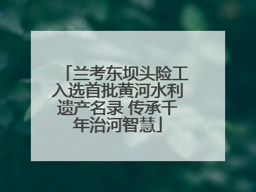 兰考东坝头险工入选首批黄河水利遗产名录 传承千年治河智慧