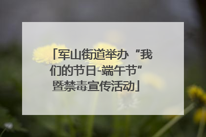 军山街道举办“我们的节日-端午节”暨禁毒宣传活动