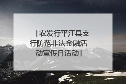 农发行平江县支行防范非法金融活动宣传月活动
