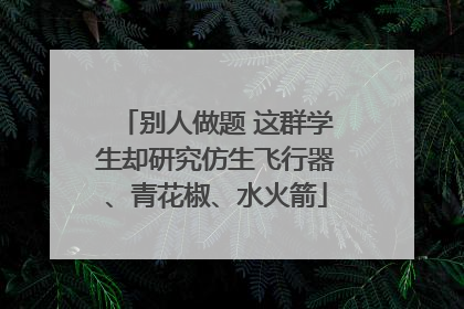 别人做题 这群学生却研究仿生飞行器、青花椒、水火箭