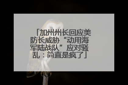 加州州长回应美防长威胁“动用海军陆战队”应对骚乱：简直是疯了