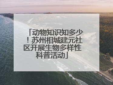 动物知识知多少！苏州相城建元社区开展生物多样性科普活动