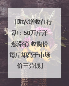 助农增收在行动：50万斤洋葱滞销 收购价每斤却高于市场价三分钱