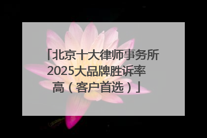 北京十大律师事务所2025大品牌胜诉率高（客户首选）