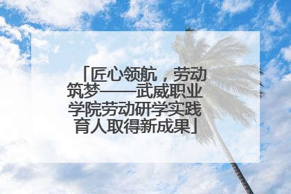 匠心领航，劳动筑梦——武威职业学院劳动研学实践育人取得新成果
