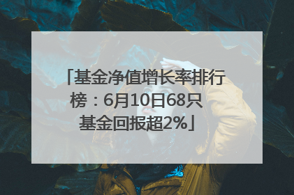 基金净值增长率排行榜：6月10日68只基金回报超2%
