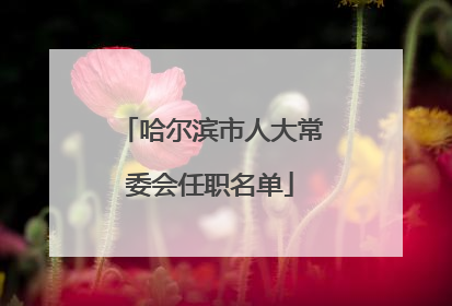 哈尔滨市人大常委会任职名单