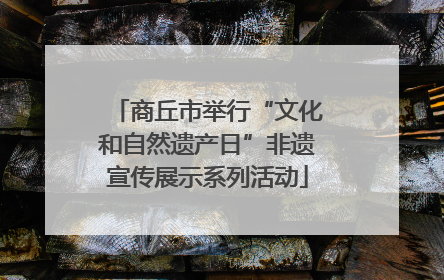 商丘市举行“文化和自然遗产日”非遗宣传展示系列活动