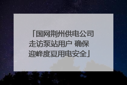 国网荆州供电公司走访泵站用户 确保迎峰度夏用电安全