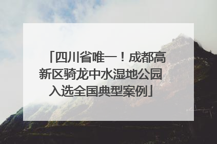 四川省唯一！成都高新区骑龙中水湿地公园入选全国典型案例