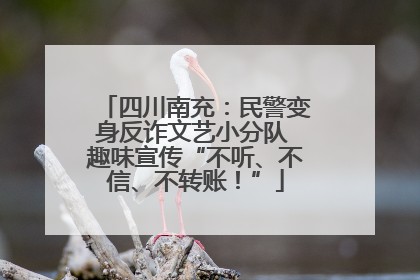 四川南充：民警变身反诈文艺小分队 趣味宣传“不听、不信、不转账！”