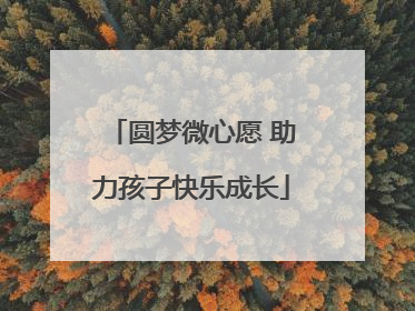 圆梦微心愿 助力孩子快乐成长