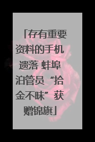 存有重要资料的手机遗落 蚌埠泊管员“拾金不昧”获赠锦旗