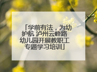 学前有法，为幼护航 泸州云峰路幼儿园开展教职工专题学习培训
