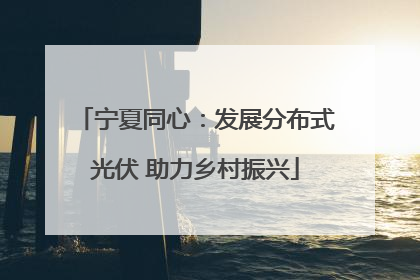 宁夏同心：发展分布式光伏 助力乡村振兴