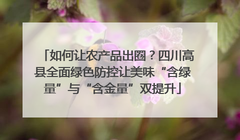 如何让农产品出圈？四川高县全面绿色防控让美味“含绿量”与“含金量”双提升