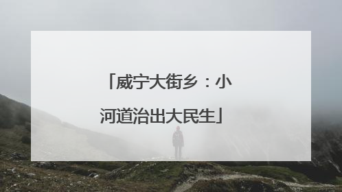 威宁大街乡：小河道治出大民生
