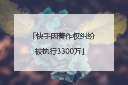 快手因著作权纠纷被执行3300万
