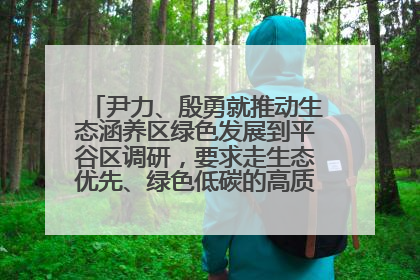 尹力、殷勇就推动生态涵养区绿色发展到平谷区调研，要求走生态优先、绿色低碳的高质量发展之路