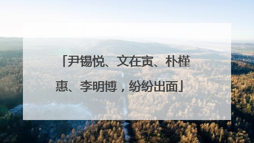 尹锡悦、文在寅、朴槿惠、李明博，纷纷出面