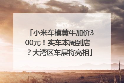 小米车模黄牛加价300元！实车本周到店？大湾区车展将亮相