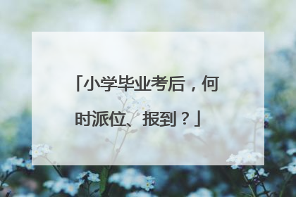 小学毕业考后，何时派位、报到？