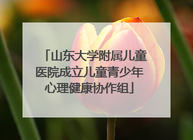 山东大学附属儿童医院成立儿童青少年心理健康协作组