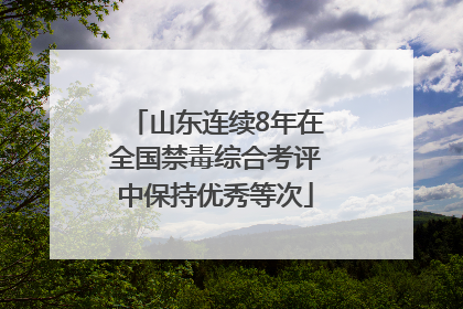 山东连续8年在全国禁毒综合考评中保持优秀等次