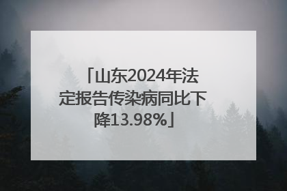 山东2024年法定报告传染病同比下降13.98%
