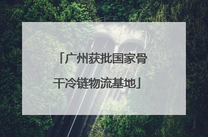 广州获批国家骨干冷链物流基地
