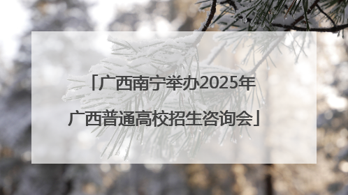 广西南宁举办2025年广西普通高校招生咨询会