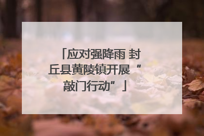 应对强降雨 封丘县黄陵镇开展“敲门行动”