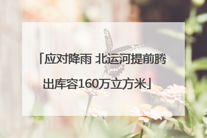 应对降雨 北运河提前腾出库容160万立方米