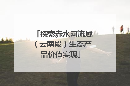 探索赤水河流域（云南段）生态产品价值实现