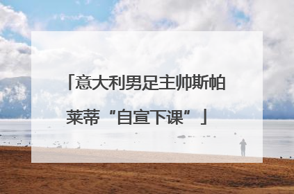意大利男足主帅斯帕莱蒂“自宣下课”