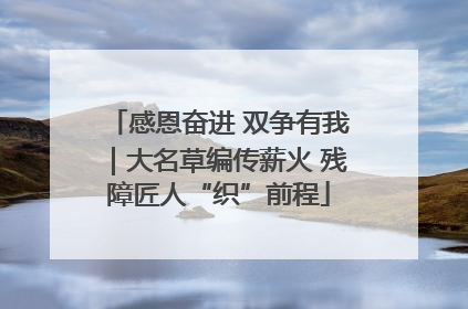 感恩奋进 双争有我｜大名草编传薪火 残障匠人“织”前程