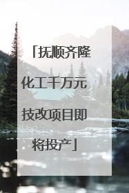 抚顺齐隆化工千万元技改项目即将投产