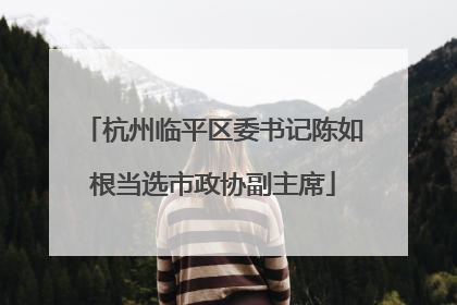 杭州临平区委书记陈如根当选市政协副主席