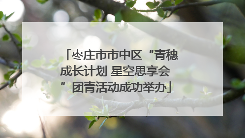 枣庄市市中区“青穗成长计划 星空思享会”团青活动成功举办