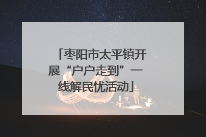 枣阳市太平镇开展“户户走到”一线解民忧活动