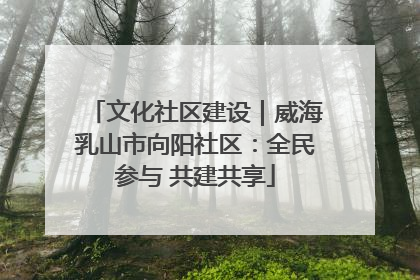 文化社区建设｜威海乳山市向阳社区：全民参与 共建共享