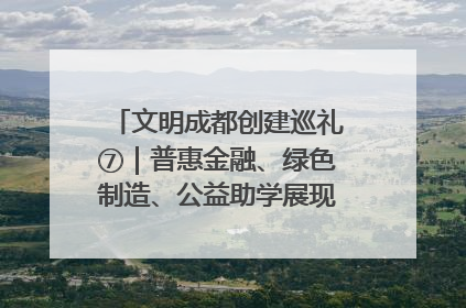 文明成都创建巡礼⑦｜普惠金融、绿色制造、公益助学展现城市文明底色