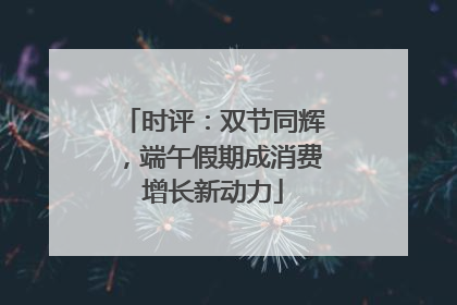 时评：双节同辉，端午假期成消费增长新动力