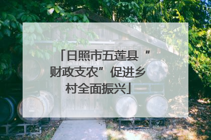 日照市五莲县“财政支农”促进乡村全面振兴