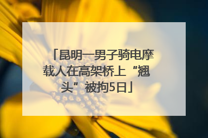 昆明一男子骑电摩载人在高架桥上“翘头”被拘5日