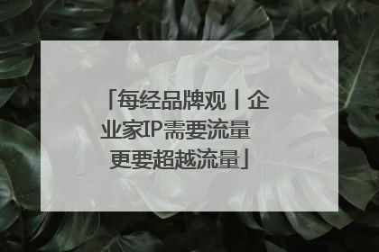 每经品牌观丨企业家IP需要流量 更要超越流量