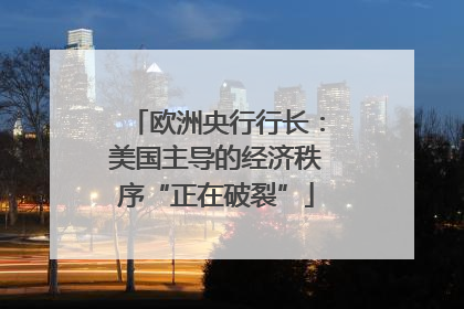 欧洲央行行长：美国主导的经济秩序“正在破裂”