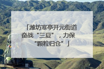 潍坊寒亭开元街道奋战“三夏”，力保“颗粒归仓”