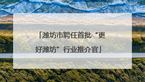 潍坊市聘任首批“更好潍坊”行业推介官