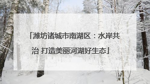 潍坊诸城市南湖区：水岸共治 打造美丽河湖好生态